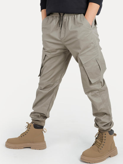 CAMLAKEE Jungen Jogger Hose aus Twil Cargohose mit elastischem Bund