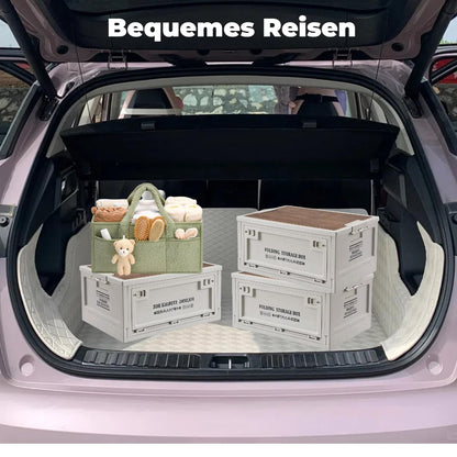 Wickeltasche Organizer, Wickeltisch Organizer, Tragbarer Wickelkorb mit abnehmbaren Fächern, Plüsch Wickeltisch Organizer mit Griffen, Baby Aufbewahrungskorb für Wickel- und Babysachen