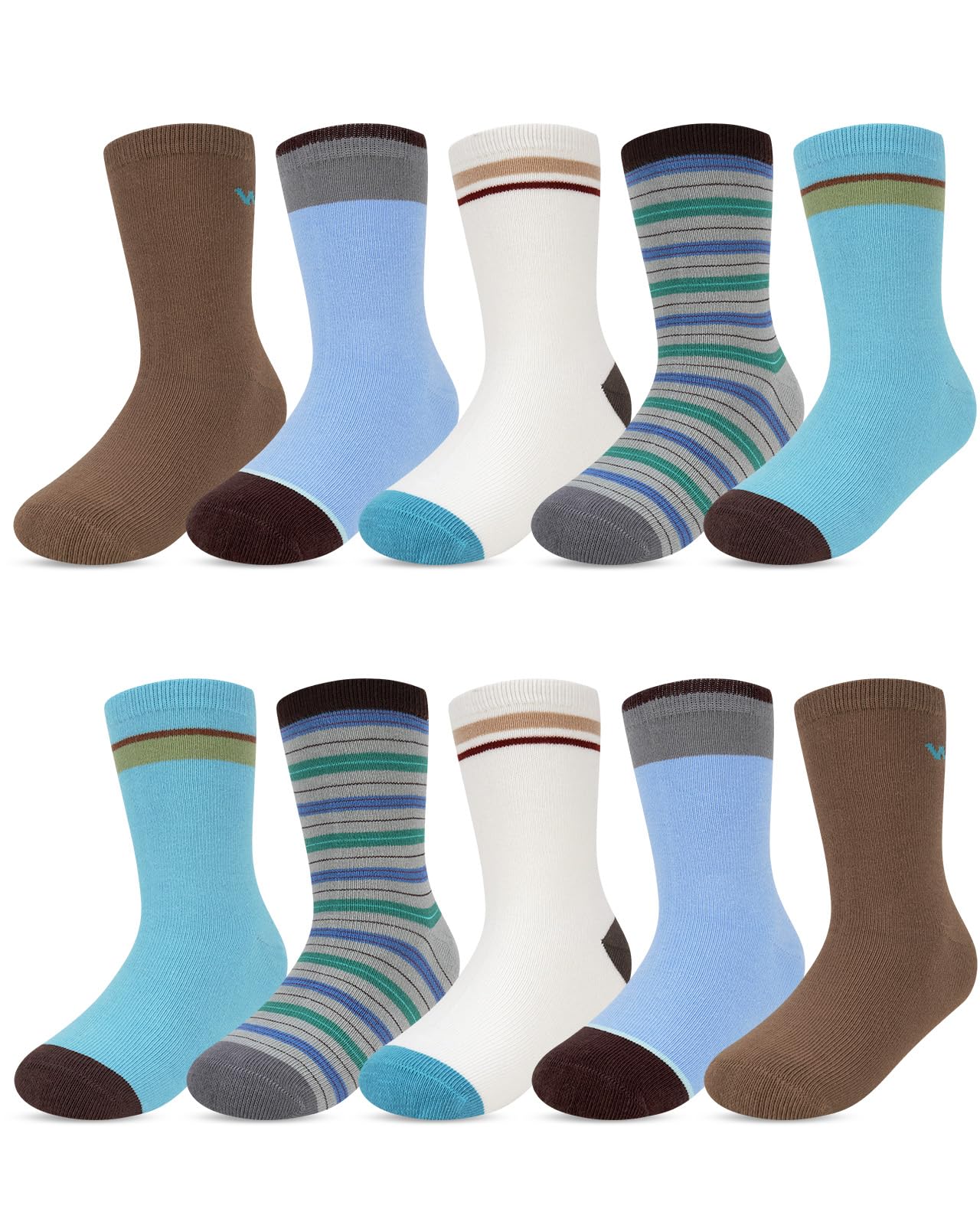 Kyopp 10 Paar Socken Kinder Mädchen und Jungen Klassisch Socken Lustig Cotton Socken Crew Socks Winter/Sommer