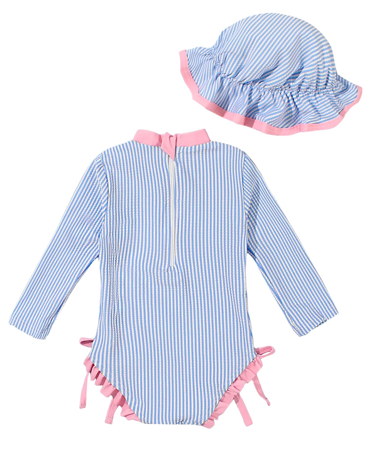 Baby Badeanzug Mädchen mit Sonnenhut Langarm UV Schutz Badebekleidung Für Baby-Mädchen Bademode Schwimmanzug