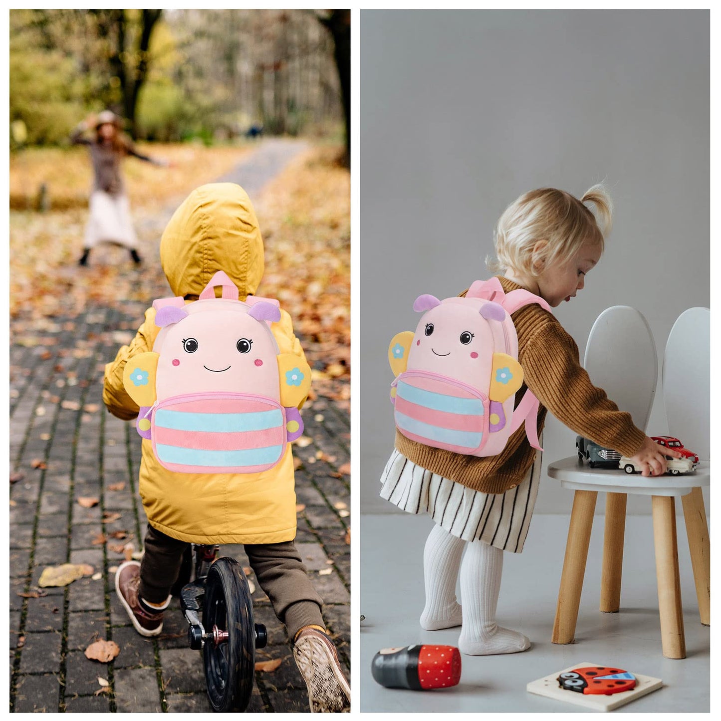 Kinderrucksack Kinder Mini Schulrucksack Tiere Kindergartentasche fur Jungen Madchen Kleinkind (Rosa Kuh)