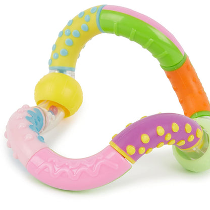 Bieco Ringrassel baby mit beweglichen Elementen | Beissring | Rasselring Baby Ringrassel Greifling Rassel Ring Rassel Motorikspielzeug | Sensorik Spielzeug für Babys