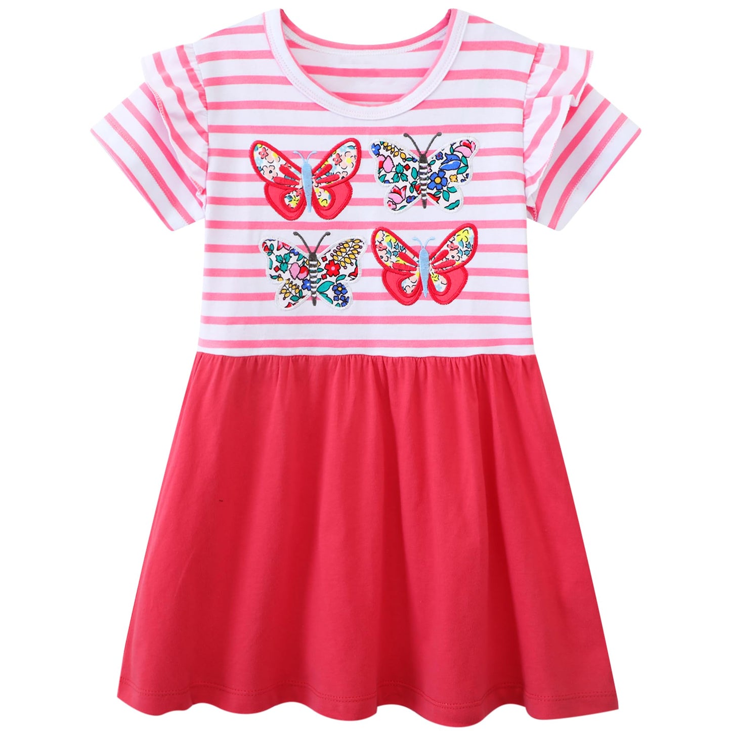 Baogaier Kleid Mädchen Pailletten Tüll Kleider Baumwolle Sommerkleid Sommer Frühling T-Shirt Tüllkleid Kinderkleid Gr. 92-122