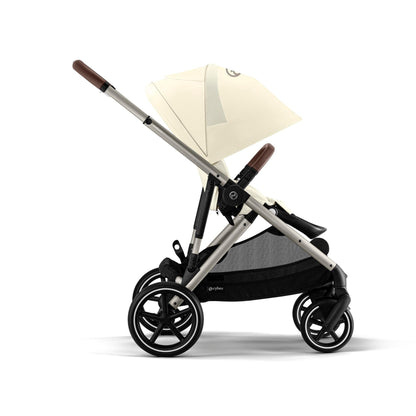 CYBEX Gold Kinderwagen e-GAZELLE S, Ab Geburt bis ca. 4 Jahre, Max. 22 kg (Single-Modus) / 2x 22 kg (Duo-Modus), All-in-1-System mit E-Antrieb und 20+ Konfigurationen, Stone Grey