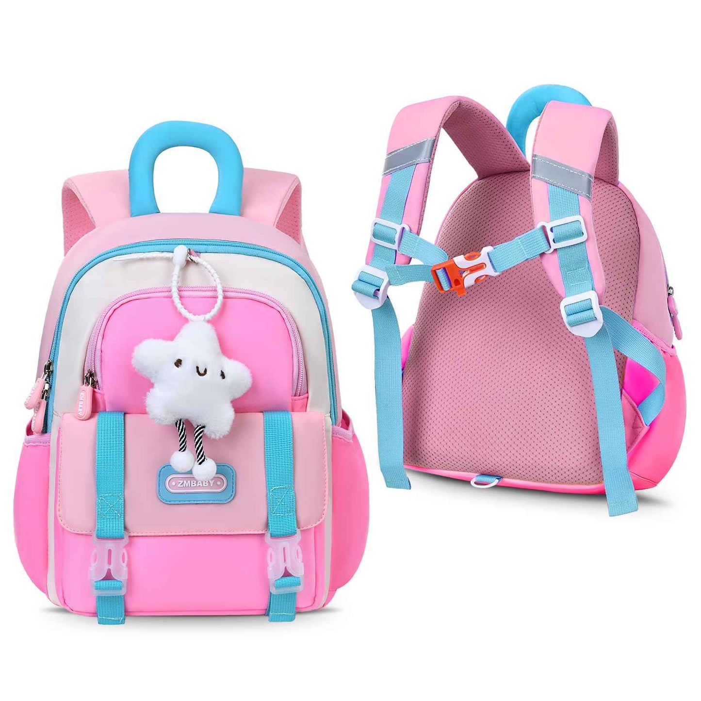 Tanou Backpack Nursery for Girls, Ultra Light Nursery Backpack Girls, Cute Nursery Backpack with Chest Strap for Preschool Nursery, purple, childish