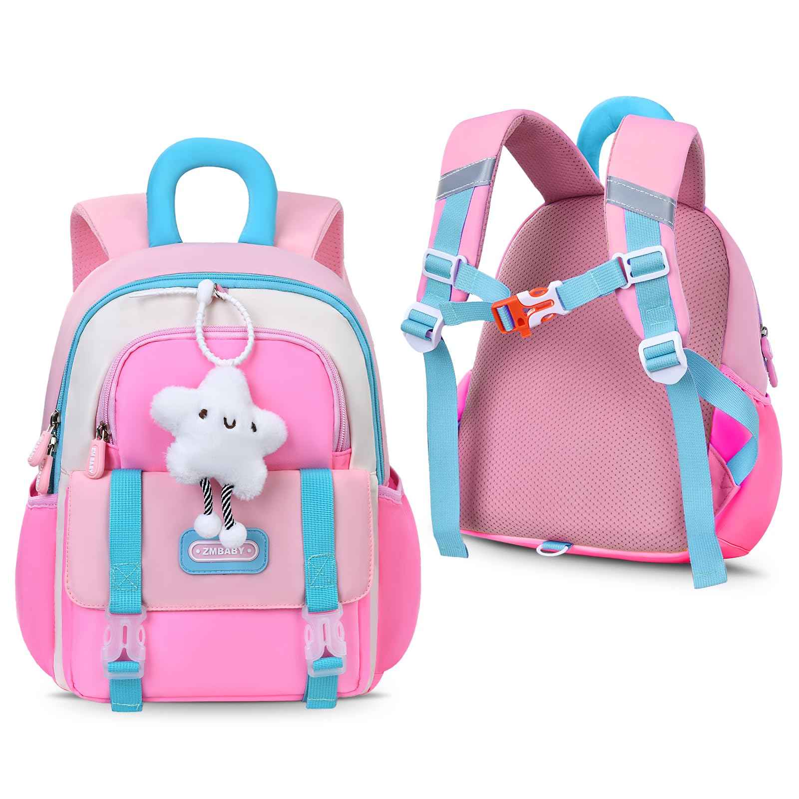 Tanou Backpack Nursery for Girls, Ultra Light Nursery Backpack Girls, Cute Nursery Backpack with Chest Strap for Preschool Nursery, purple, childish