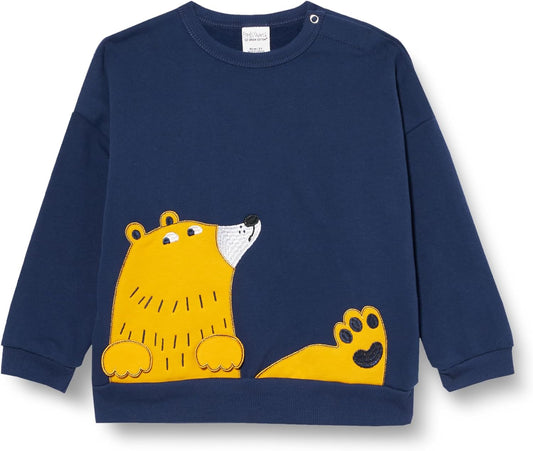Fred's World by Green Cotton Baby Boys Bear Sweatshirt, Academy