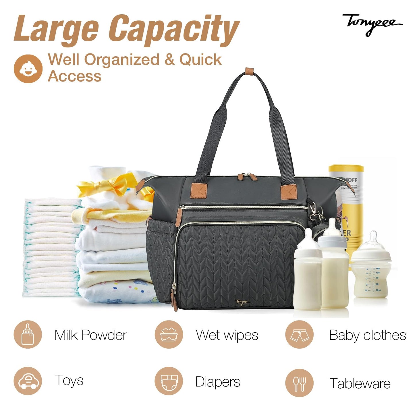 Wickeltasche mit Schnullertasche und Wickelunterlage, Wickelrucksack Multifunktions-Babytasche für Große Reisewindeltasche für Mama und Papa, isolierten Taschen-Dunkelblau