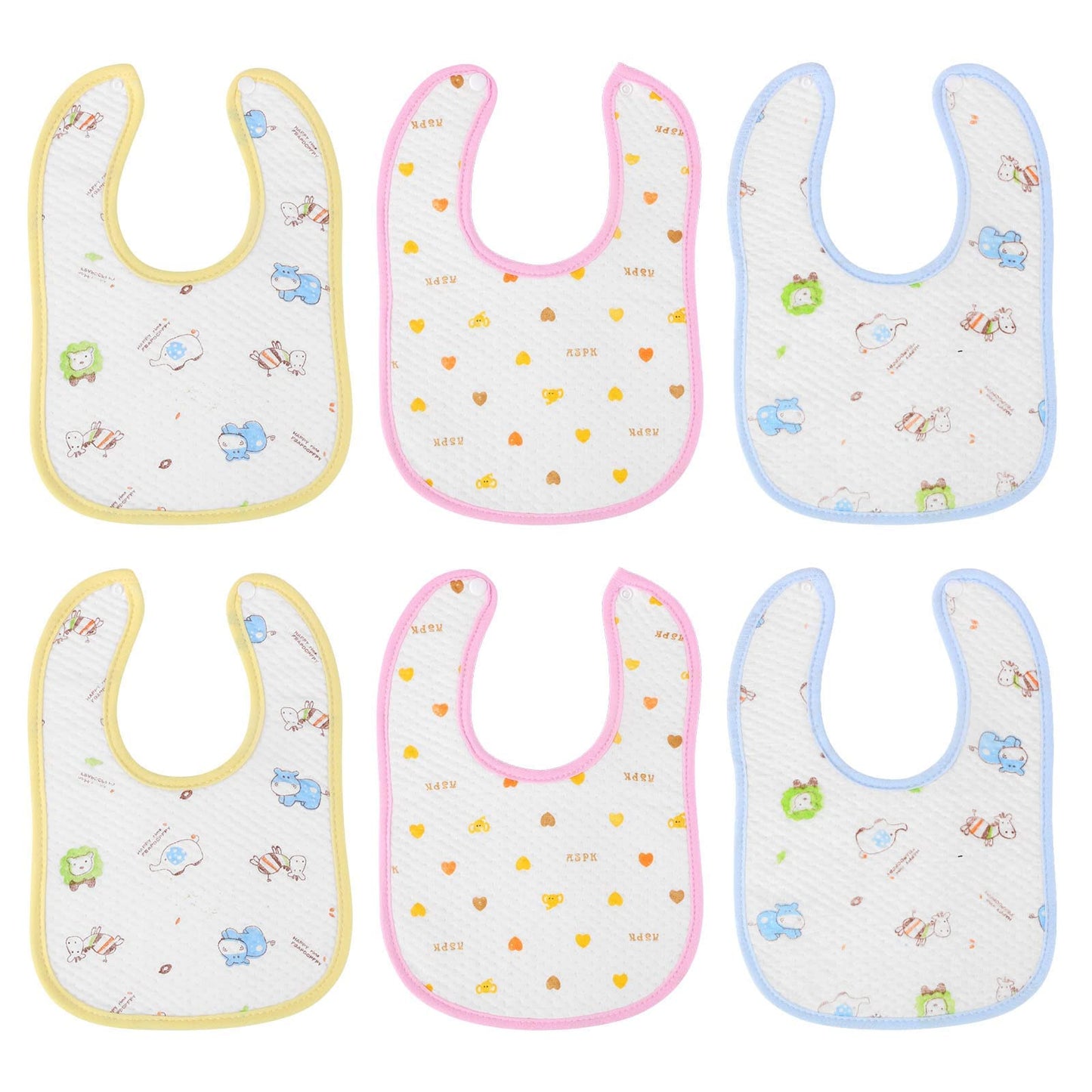 Vicloon Baby Bibs, 10 Pack Soft Absorbent and Waterproof Bibs Dribble Bibs Burp Cloths Baby with Snap Fastener for Baby Boys and Girls Toddlers 