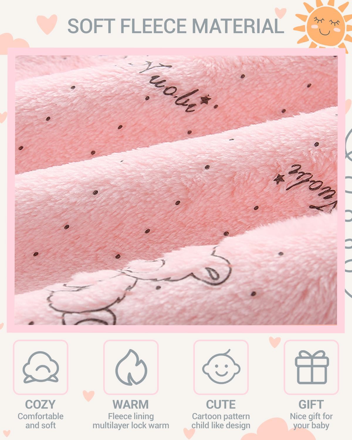 Baby Schneeanzüge mit Kapuze, Baby Overall Winter Fleece Strampler Neugeborenen Junge und Mädchen Einteiler Anzug für 0-12 Monate