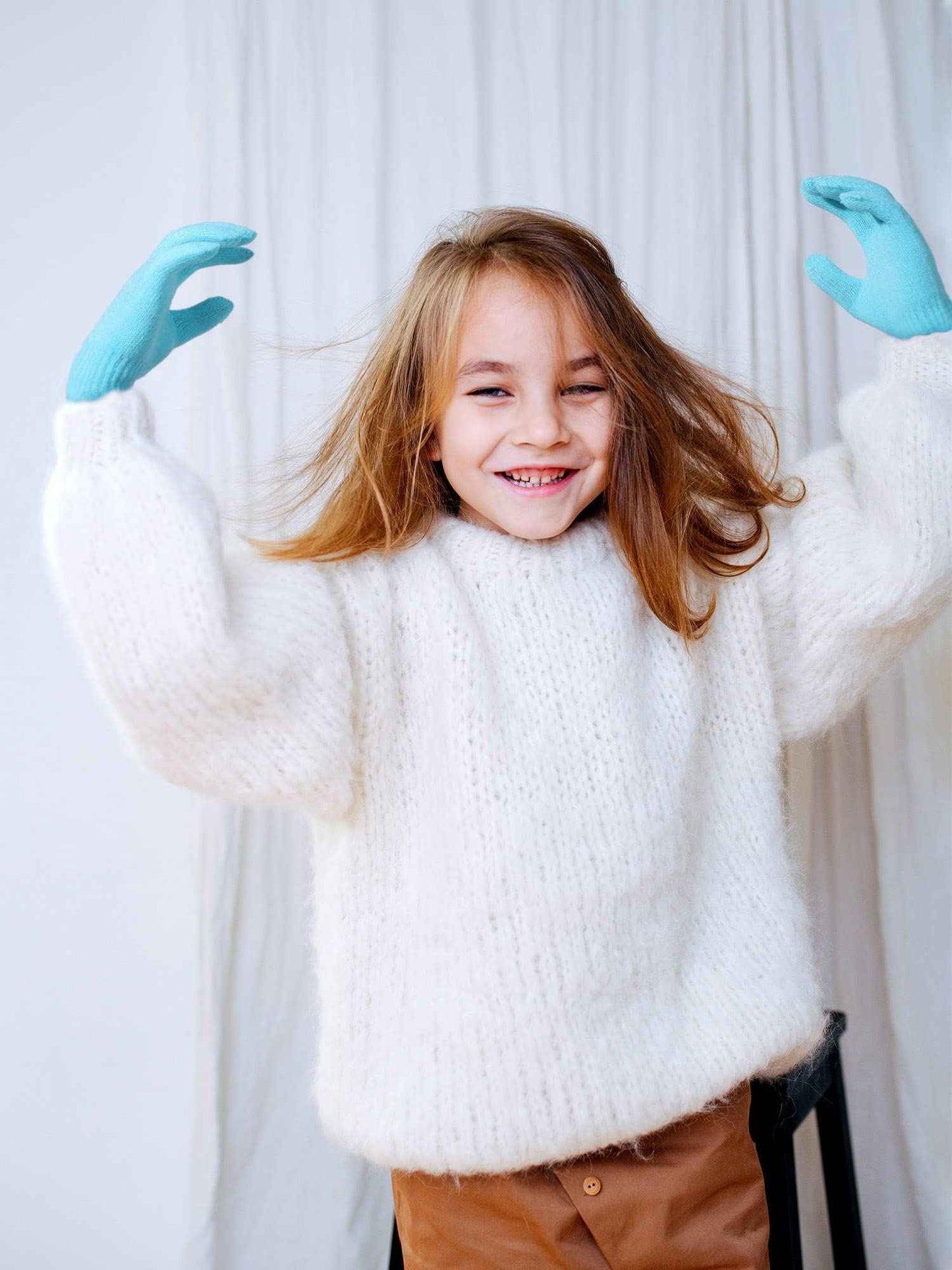 Geyoga 3 Pairs of Children's Full Finger Knitted Gloves Winter Unicorn Mittens for Boys Girls Aged 4-10