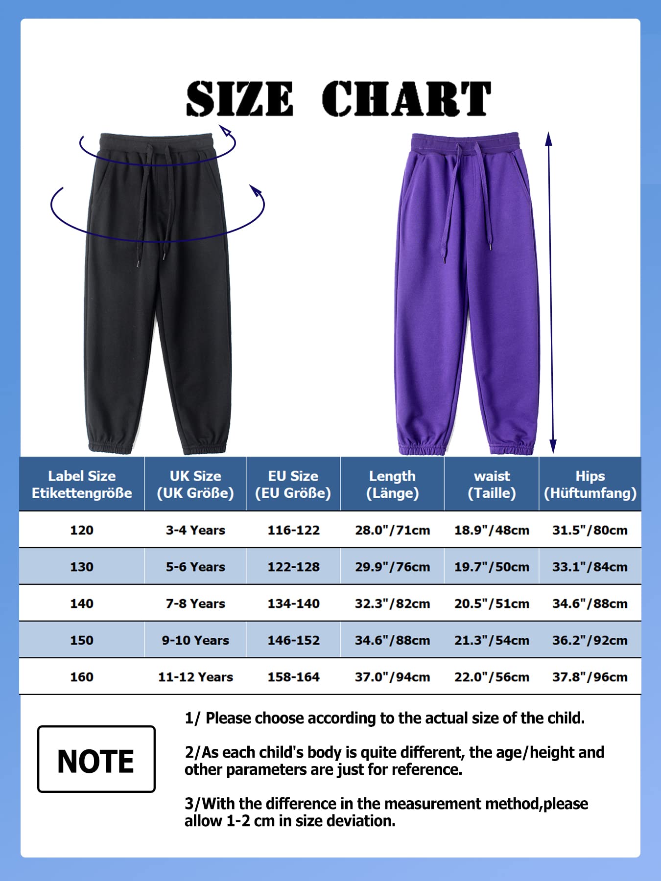 NATUST Kinder Sport Jogginghosen Jungen Trainingshosen Elastischer Bund Relaxed Mädchen Sweatpants