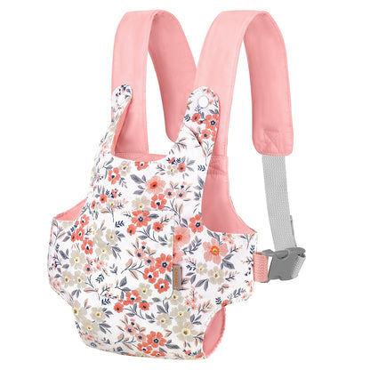GAGAKU Puppentrage ab 3 Jahre Bauchtrage Babypuppen Zubehör Schultergurte Babytrage Puppe Kleinkind Puppentragetasche Stofftiertrage Kuscheltierträger - Rose - Kaninchengarten