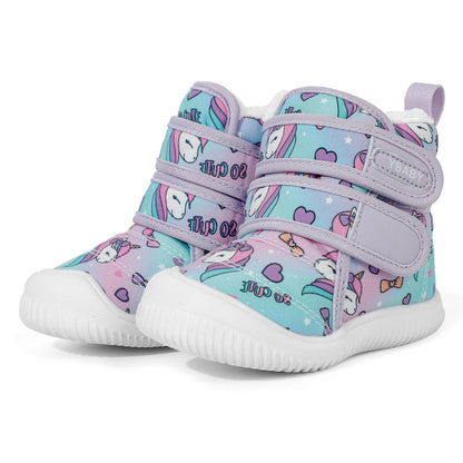 MASOCIO Winter Shoes Baby Boots Boys Girls Toddler Winter Boots Plush Flat Rubber Non-Slip Size 19-27 EU