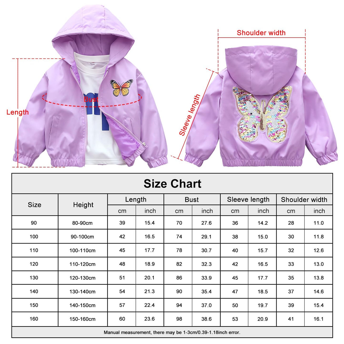 Amur Leopard Mädchen Übergangsjacke mit Kapuze Warm Windjacke Atmungsaktiv Kinder Outdoorjacke für Frühling Herbst
