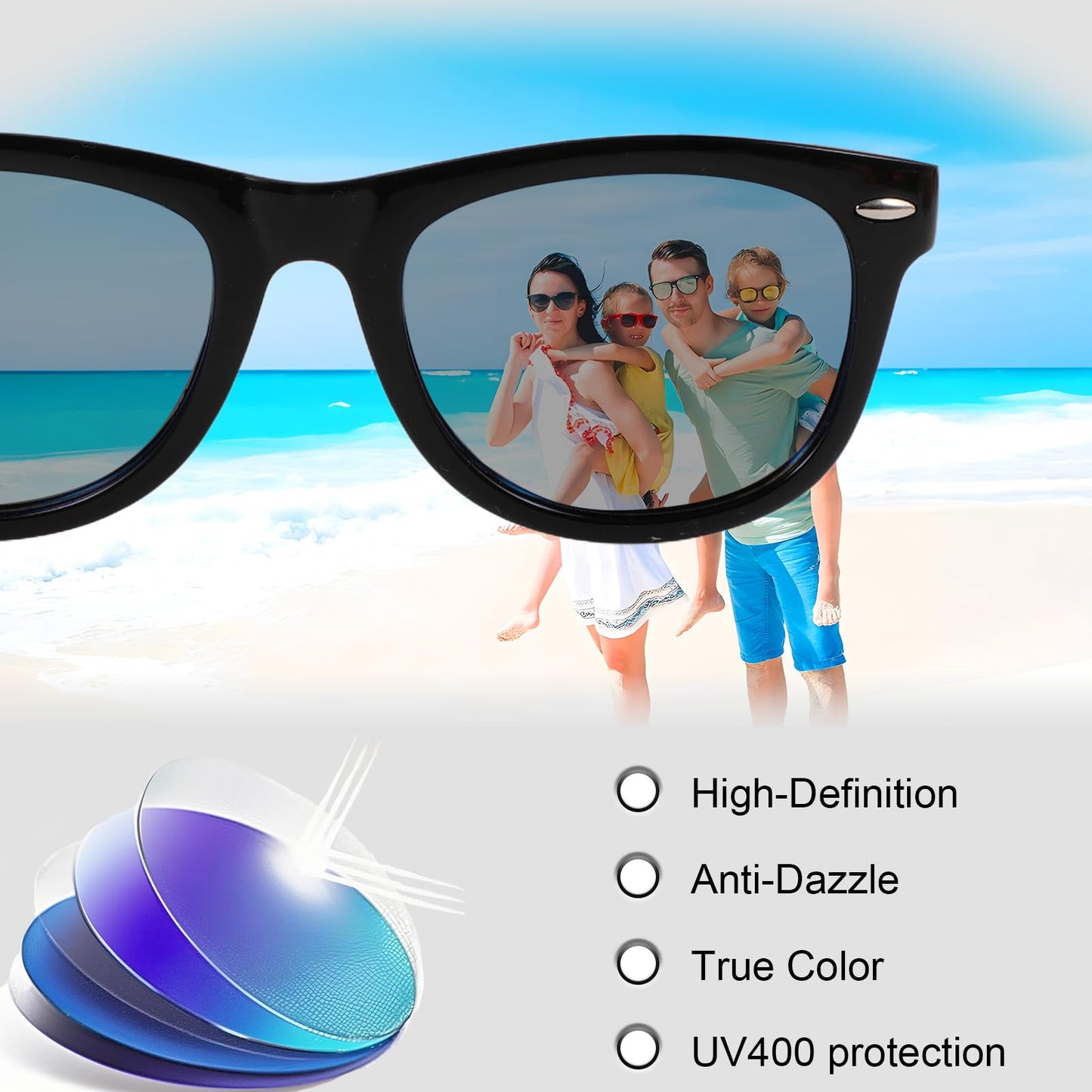 Hifot Sonnenbrille Kinder Polarisierte Sportbrille für Jungen Mädchen,UV400 Schutz Flexible Baby Sonnenbrille mit Brillenschnüre Alter von 3-12