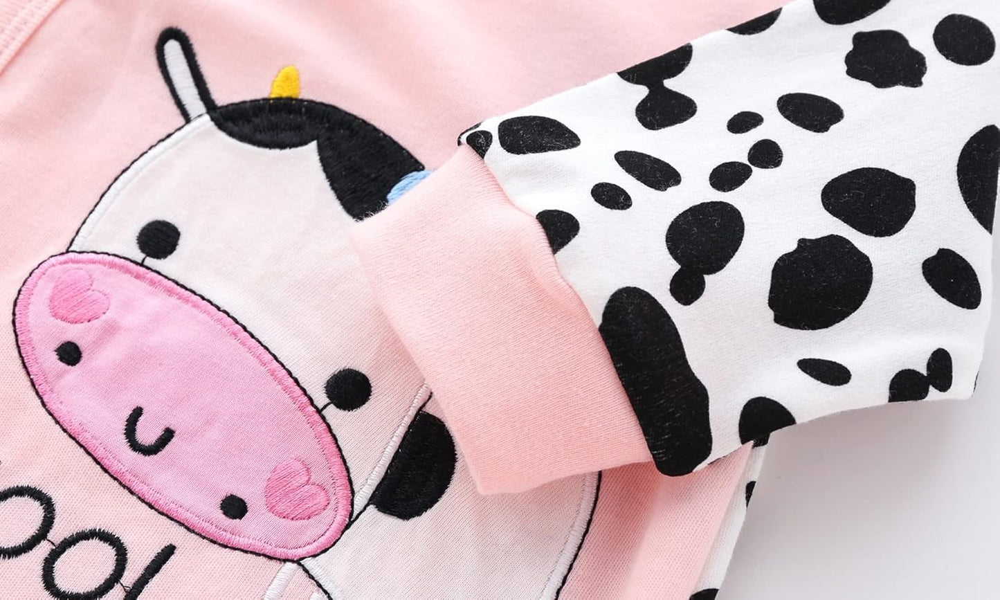 KIDDLETOWN Baby Pyjamas Newborn Baby Girls 0-3 Months Organic Cotton Long Sleeve Popper Frog Cartoon