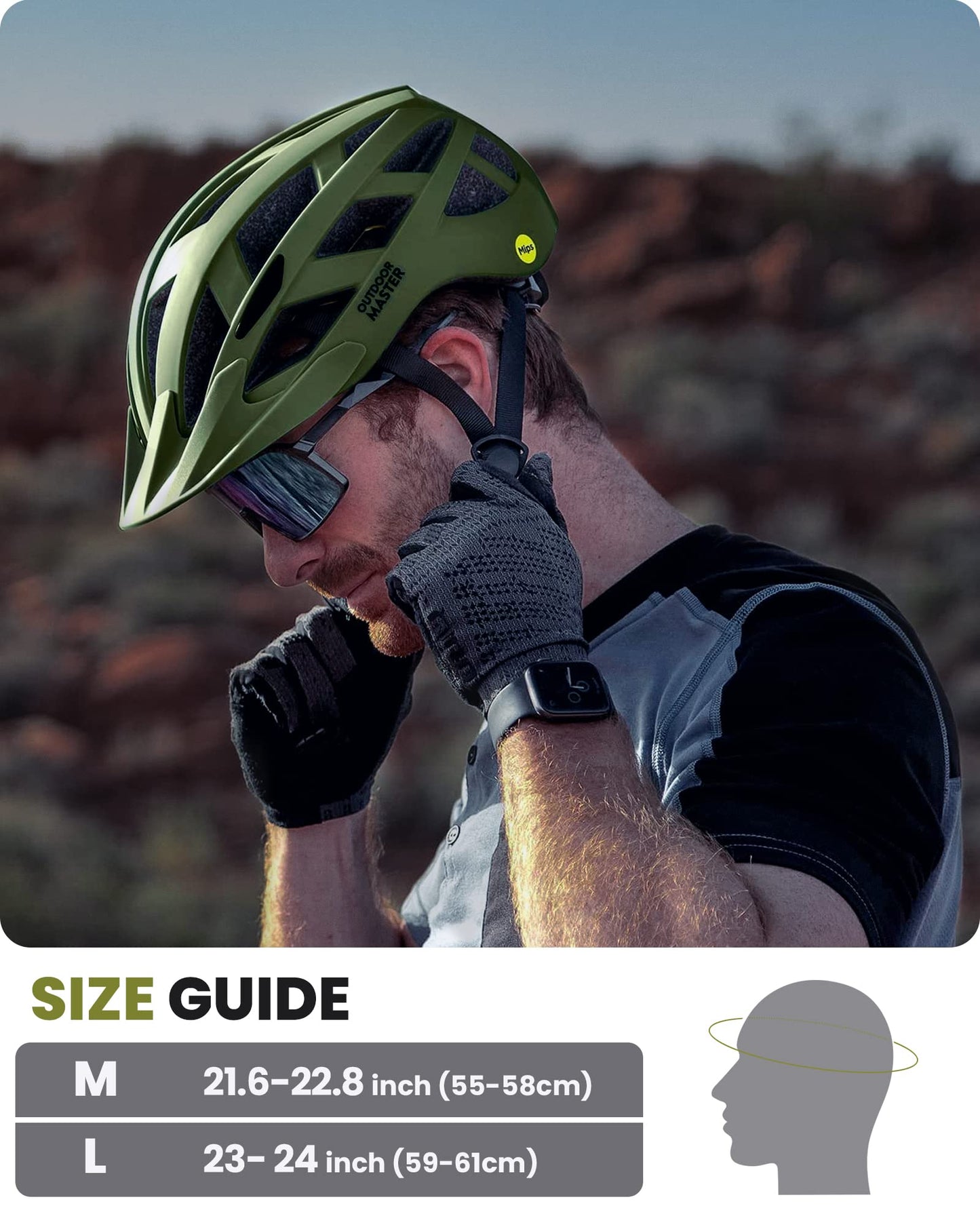 OutdoorMaster MIPS Fahrradhelm - Zwei herausnehmbare Innenfutter & Belüftung in Multi-Environment - Fahrradhelm in Mountain, Autobahn für Jugendliche & Erwachsene