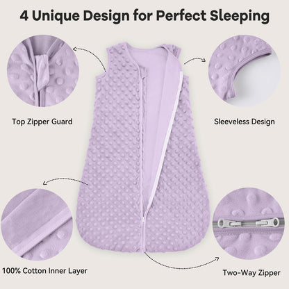 Unnivoll Baby Sleeping Bag, 1.5 Tog Baby Sleeping Bag, 0-6 Months, Pack of 2, Sleeping Bag, Winter, Autumn, 67 cm, for Boys and Girls, Newborns, Coffee