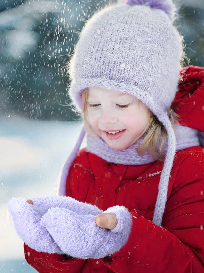 Geyoga 3er Pack Fingerlose Handschuhe mit Klappe Damen Winter Halbfinger Fäustlinge Handschuhe für Kinder