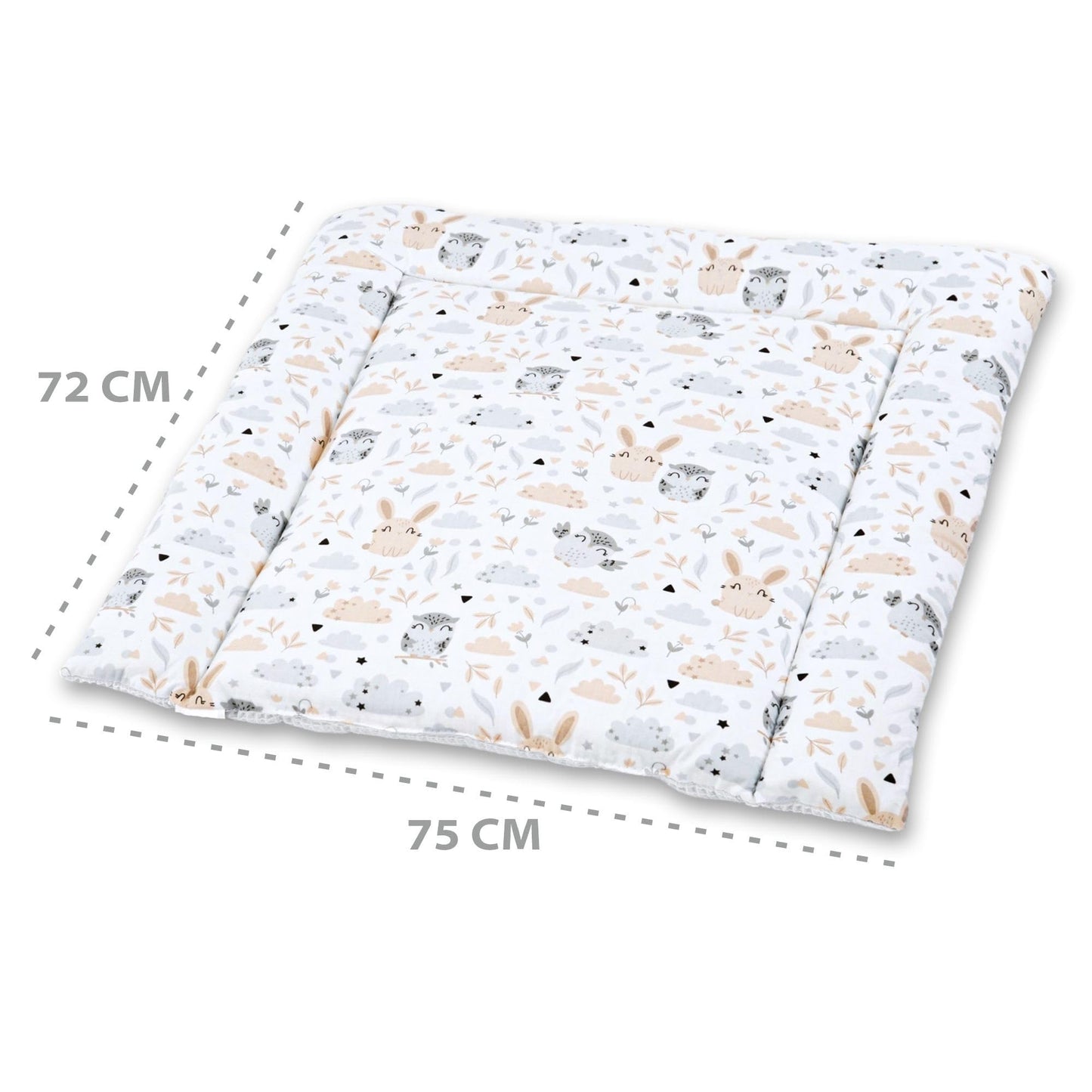 Wickelauflage Wickelunterlage aus Baumwolle 75x72 cm - Weich und waschbar Wickelunterlage für Babys Wickelmatte aus Stoff für Wickeltisch Wickelkommode oder Waschmaschine 75 x 72 Wilde Rose