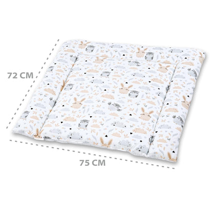 Wickelauflage Wickelunterlage aus Baumwolle 75x72 cm - Weich und waschbar Wickelunterlage für Babys Wickelmatte aus Stoff für Wickeltisch Wickelkommode oder Waschmaschine 75 x 72 Wilde Rose