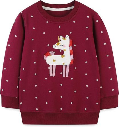 Mädchen Pullover für Kinder Langarmshirt Baumwolle Sweatshirt Winter Kleidung Langarm Tops 1-7 Jahre