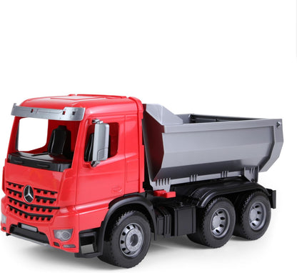 Lena 04610 - Worxx Muldenkipper Mercedes Benz Arocs, ca. 45 cm, Baustellen Spielfahrzeug für Kinder ab 3 Jahre, robuster Kipper LKW mit verriegelbarer Kippmulde und beweglicher Heckklappe