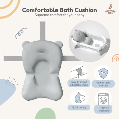 Faltbar Baby Badewanne Mit Rutschfestem Badekissen - Babywanne XXL Mit Baby Badewannensitz & Badethermometer - Von Der Geburt Bis 3 Jahre - Baby Bathtub - Geburtsgeschenke Für Mädchen & Jungen
