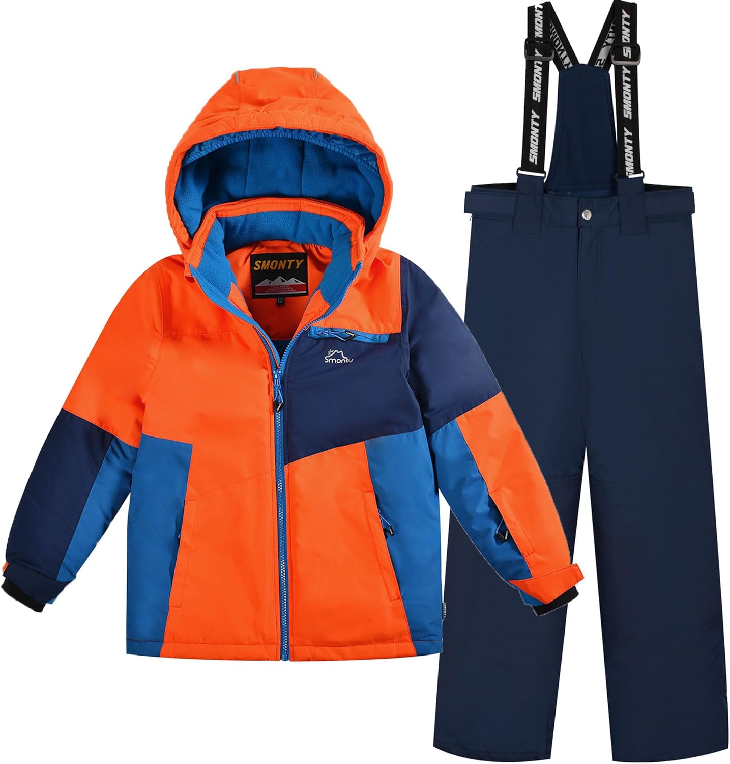 Kinder Schneeanzug für Jungen, Winter Skijacke und Hosen Set mit Kapuzenriemen, winddicht, wasserdicht, warmer Mantel