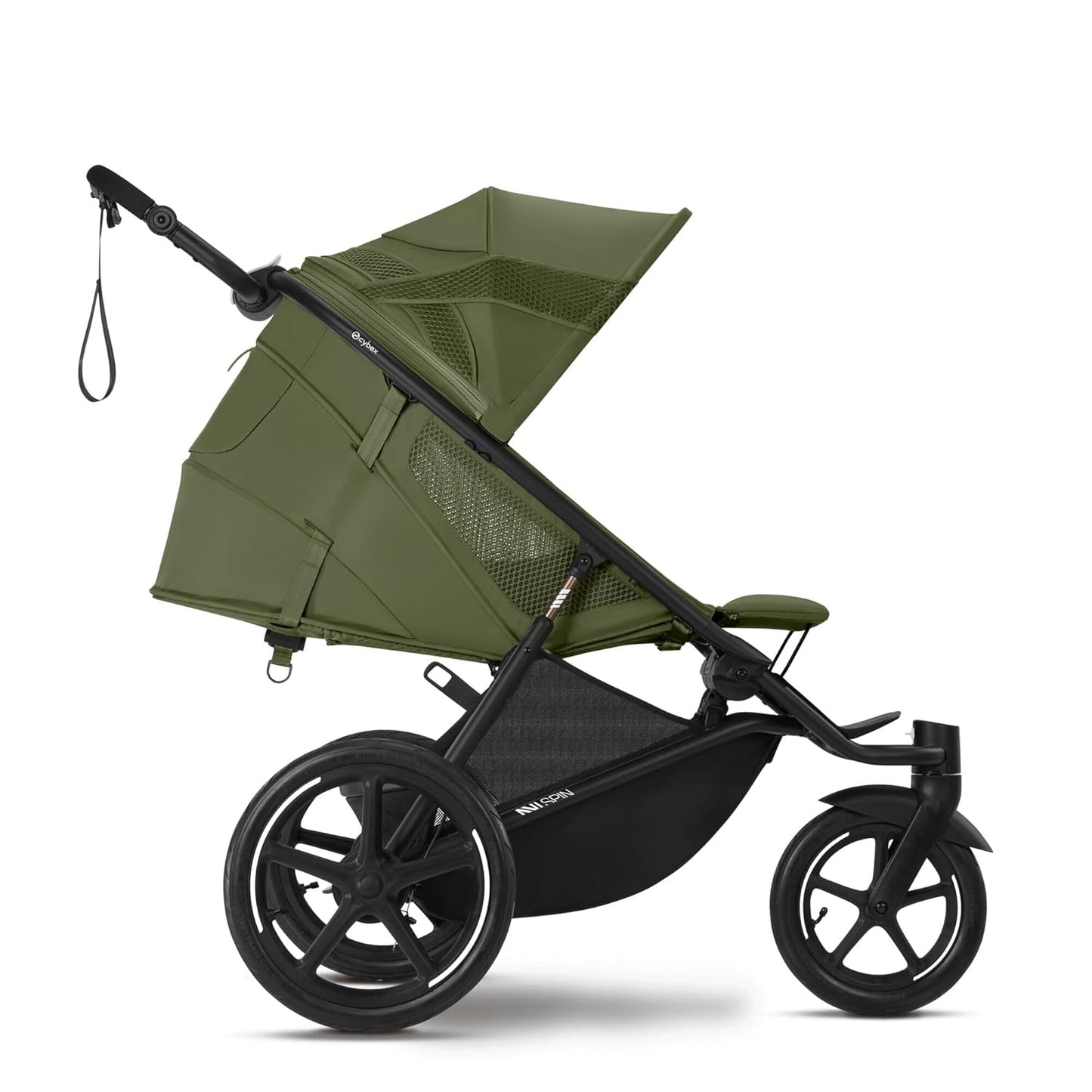 CYBEX Gold AVI SPIN Kinderwagen, Ab Geburt bis ca. 4 Jahre, Max. 111 cm und 22 kg, City-, All-Terrain-Kinderwagen, Moss Green