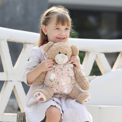 GAGAKU Puppentrage ab 3 Jahre Bauchtrage Babypuppen Zubehör Schultergurte Babytrage Puppe Kleinkind Puppentragetasche Stofftiertrage Kuscheltierträger - Rose - Kaninchengarten