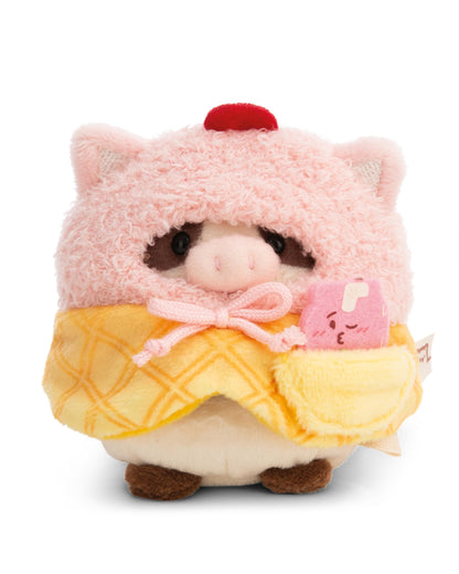 NICI Kuscheltier Küken Tschieps 8cm mit Chilisoße & Hähnchenkeulekostüm in Geschenkbox - gelb - Stofftier aus weichem Plüsch, Plüschtier zum Kuscheln und Spielen, für Kinder & Erwachsene - 61653