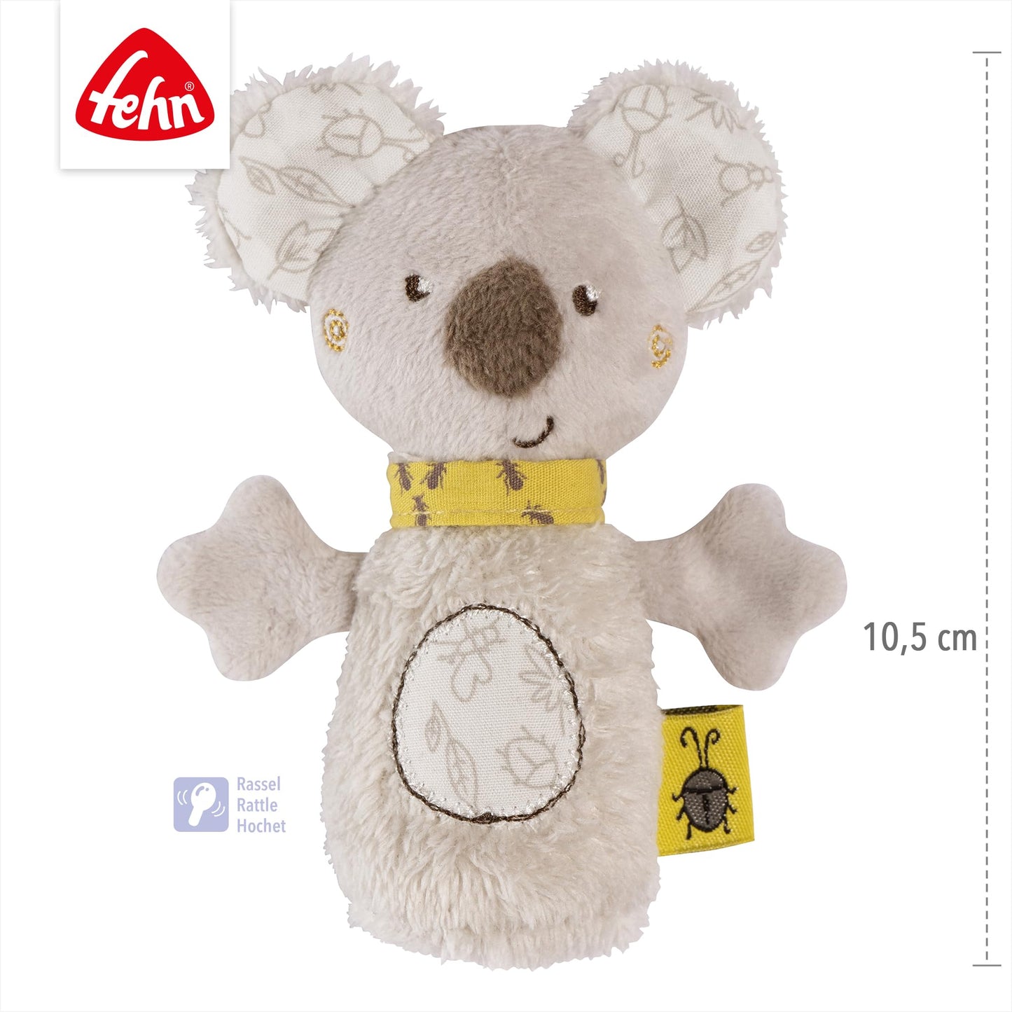 Fehn Mini-Rassel Otter – Mini-Greifling zum Rasseln, Fühlen, Spielen mit kuschelweichem Stoff-Tier – ein treuer Begleiter für Babys und Kleinkinder ab 0+ Monaten