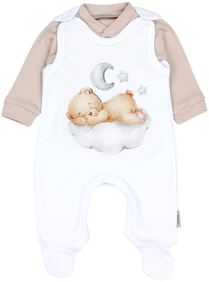 TupTam Baby Mädchen Jungen Strampler mit Langarmshirt Aufdruck Spruch 2 teilig