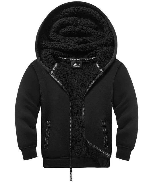 JACKETOWN Boys' Sweat Jacket Lined Children's Hoodie Sweatshirt Hoodie Fleece Jacket with Hood Long Sleeve Warm Winter Jacket Classic Pullover with Zip