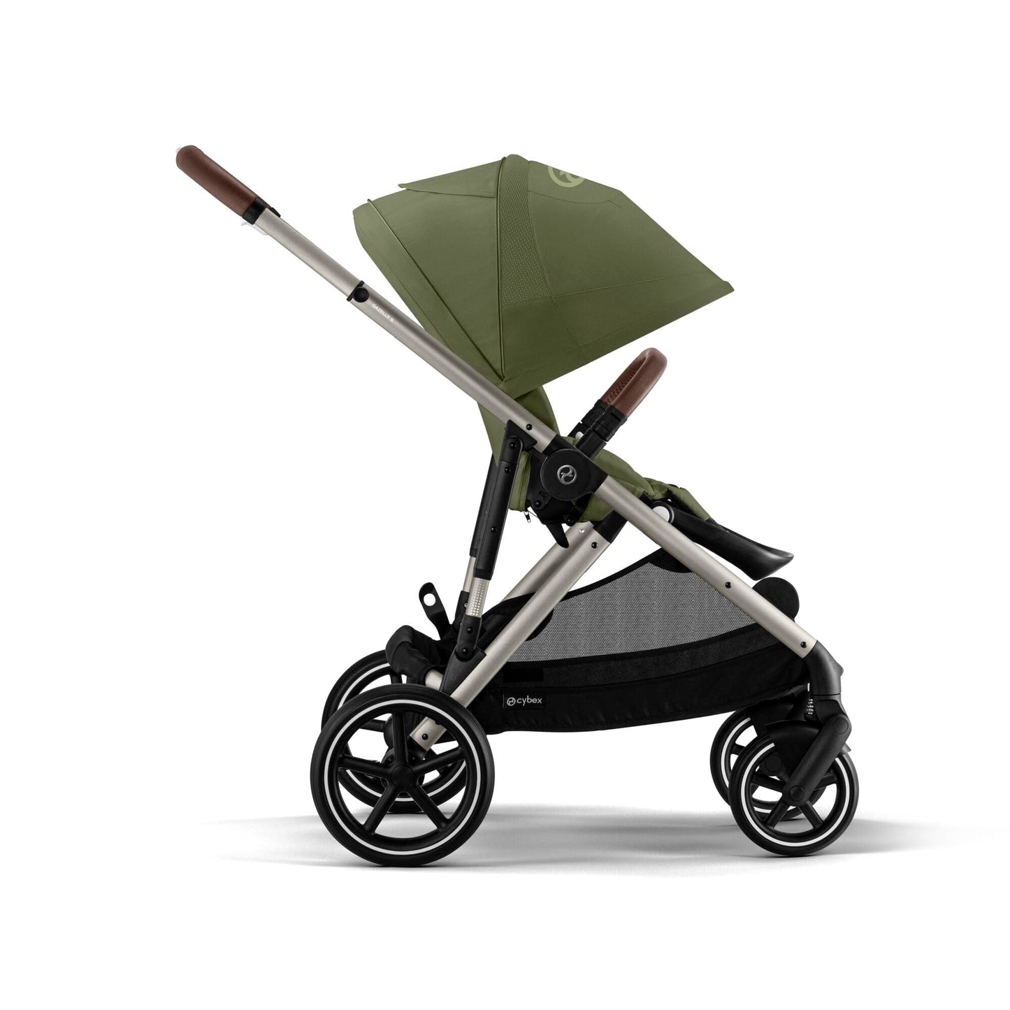 CYBEX Gold Kinderwagen e-GAZELLE S, Ab Geburt bis ca. 4 Jahre, Max. 22 kg (Single-Modus) / 2x 22 kg (Duo-Modus), All-in-1-System mit E-Antrieb und 20+ Konfigurationen, Stone Grey