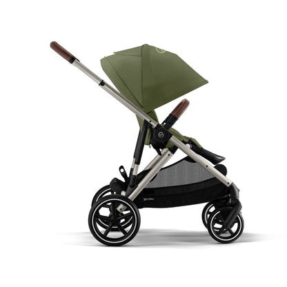 CYBEX Gold Kinderwagen e-GAZELLE S, Ab Geburt bis ca. 4 Jahre, Max. 22 kg (Single-Modus) / 2x 22 kg (Duo-Modus), All-in-1-System mit E-Antrieb und 20+ Konfigurationen, Stone Grey