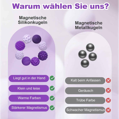 8 Stück Magnetische Fidget Toys, Silikon Magnetkugeln Anti-Stress Bälle, Sensorik Spielzeug für Erwachsene und Kinder, Sensorische Magnetische Kugeln Set, Stressabbau und Entspannung（Rosa）