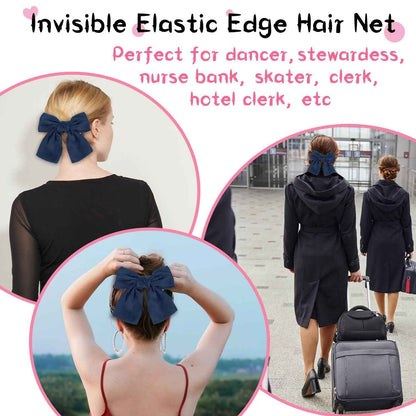 Bow Hair Clip, Pack of 2 Women Hair Bows Large Bow Hair Clip French Hair Clips Girls Hair Clips (Black + White)
