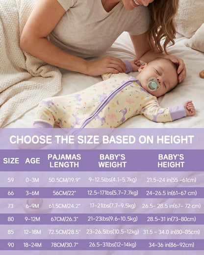 2er Pack Baby Schlafanzug Strampler Neugeborene Jungen Mädchen,Viskose Aus Bambus,mit Fußteil Und Umklappbaren Fäustlingen für 0-24 Monate