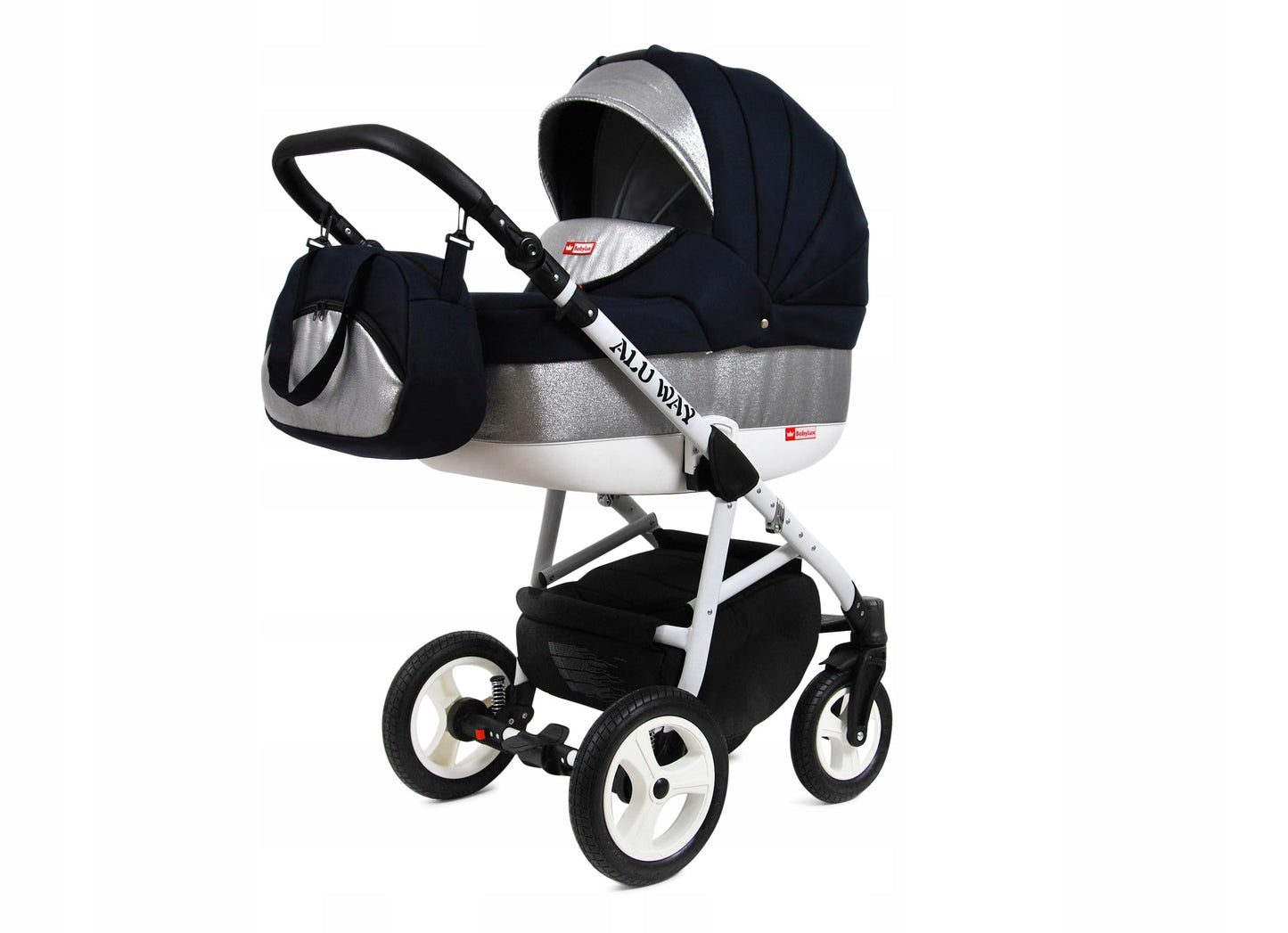 BabyLux® Kinderwagen Set 4 in 1 - Alu Way - incl. Babywanne, Buggy Sportsitz, Auto-Babyschale, ISOFIX-Basisstation - Autositz - Kinderwagenset - Kombikinderwagen mit Wickeltasche usw.