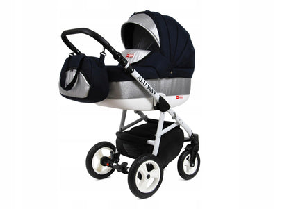 BabyLux® Kinderwagen Set 4 in 1 - Alu Way - incl. Babywanne, Buggy Sportsitz, Auto-Babyschale, ISOFIX-Basisstation - Autositz - Kinderwagenset - Kombikinderwagen mit Wickeltasche usw.