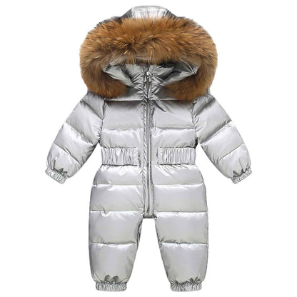 amropi Baby Girls' Snowsuit with Hood Romper Puffer Down Winter Warm Jumpsuit for 0-5 Years
