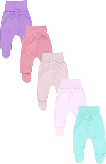 TupTam Baby Unisex Pants with Foot Colourful 5-Pack 