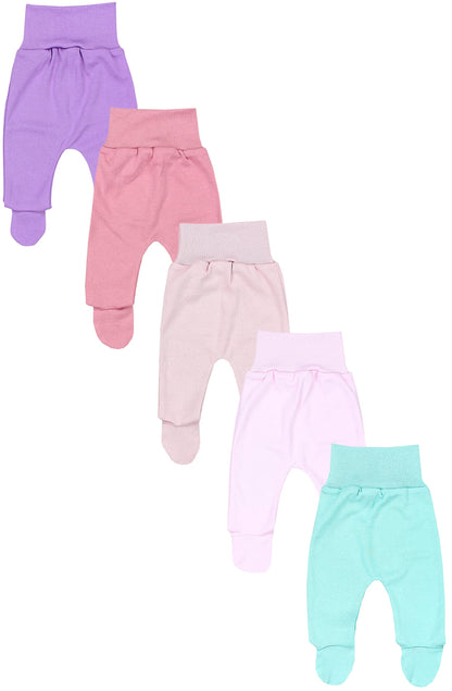 TupTam Baby Unisex Hose mit Fuß Bunte 5er Pack