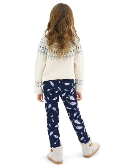 Ruisita 2 Pack Girls Winter Leggings Warm Thick Fleece Lined Leggings for Kids Ankle Length Printed Stretch Pants