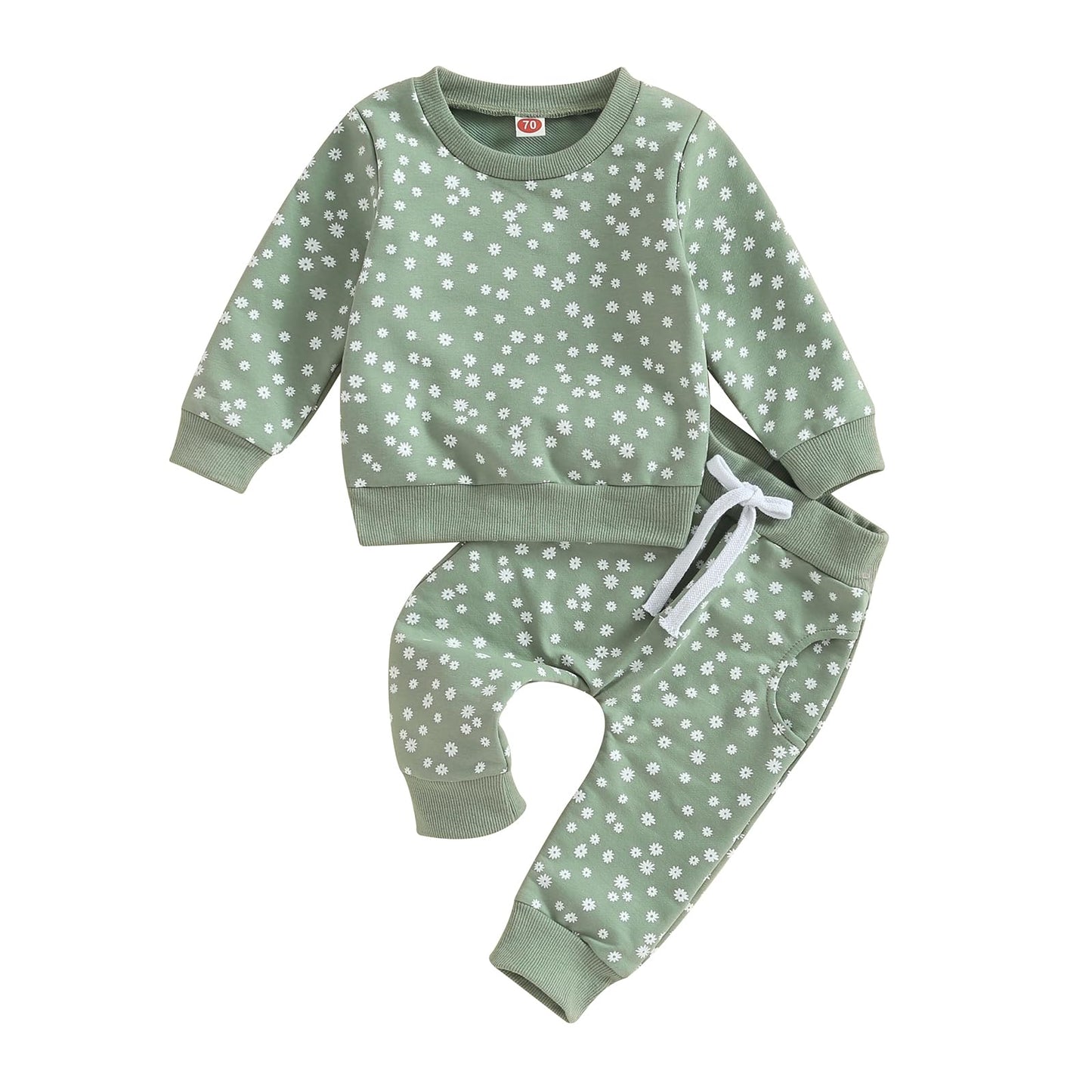 Himllauen Baby Mädchen Kleidung Sweatshirt + Lange Hose Zweiteiler Babykleidung Set Kleinkind Outfits