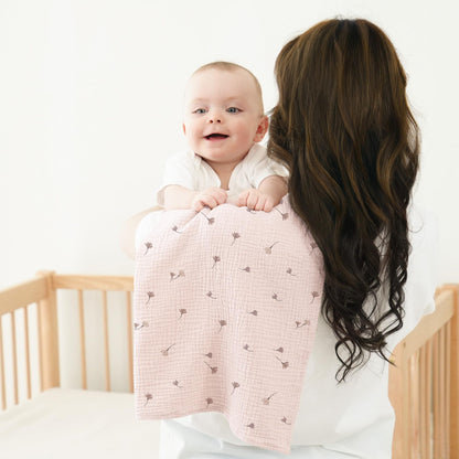 Bearmoss Moltontücher Baby 100% Baumwolle Weiche Spucktücher Baby,Atmungsaktiv und Extrem Saugfähig Musselin Tuch für Saugstark Mulltücher 4er 60x60cm (Brauner Druck)