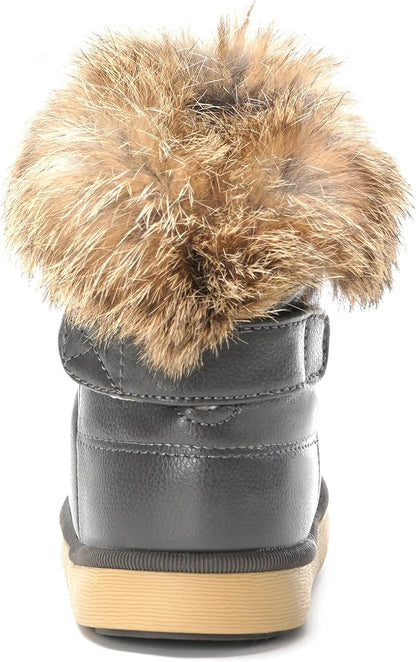 KVbabby Winter Shoes, Girls’ Warm Lined Winter Boots, Children's Ankle Boots, Waterproof Snow Boots, Soft Soles, Slip-On Boots